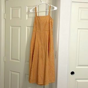 White and Yellow Checkered Dress